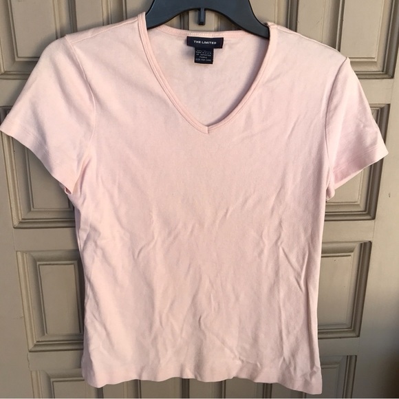 The Limited Basic Pink Tee SzM Short Sleeves V Neck - Picture 3 of 5